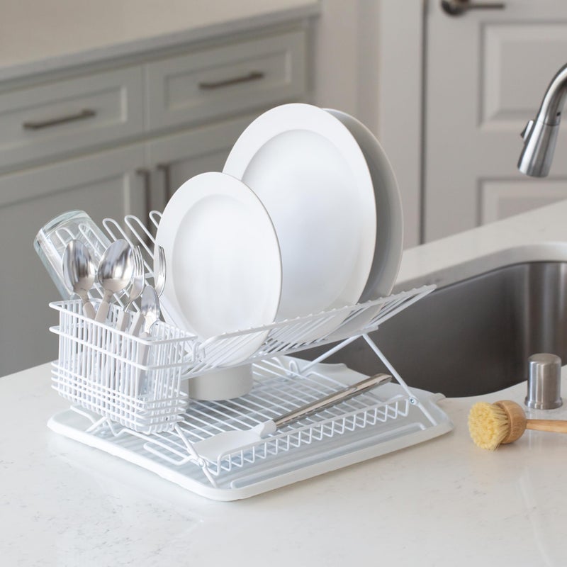 Better Houseware Drain Boards for Kitchen Counter 19.6 x 15.6 x 1.5 Almond Dish Drainer Mat Shields Countertops from Water Damage - Image 3